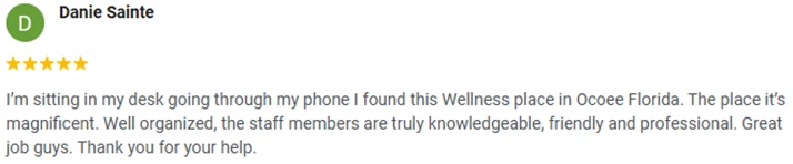 Chiropractic Ocoee FL Danie Sainte Testimonial Danie Sainte's 5 Star Google Review