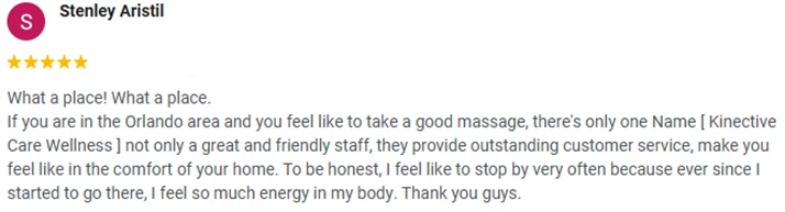 Chiropractic Ocoee FL Stenley Aristil Testimonial Stenley Aristil's 5 Star Google Review